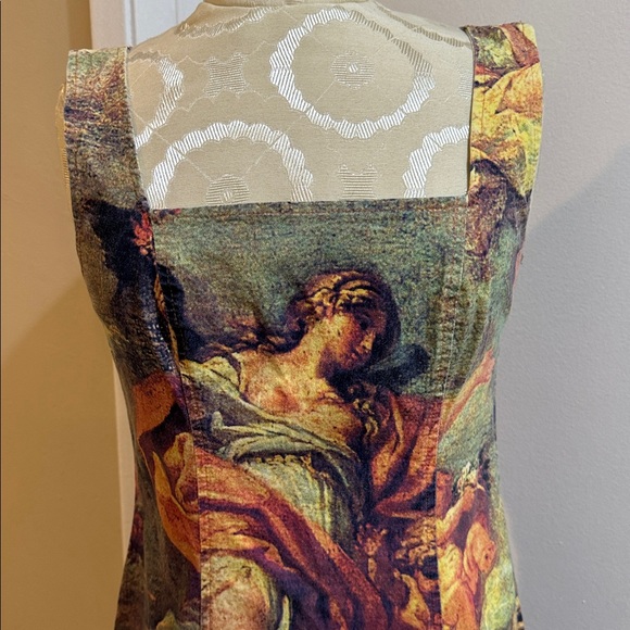 Domallo Vtg. Renaissance Fresco Angelic Romantic Cotton Stretch Bodycon Dress 4 - Picture 8 of 17